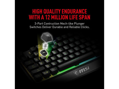 MSI Vigor GK30 Combo, 6-Zone RGB GK30 Gaming Keyboard & GM11 Gaming Mouse, Water Repellent & Splash-Proof, 5000 DPI