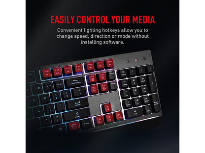 MSI Vigor GK30 Combo, 6-Zone RGB GK30 Gaming Keyboard & GM11 Gaming Mouse, Water Repellent & Splash-Proof, 5000 DPI