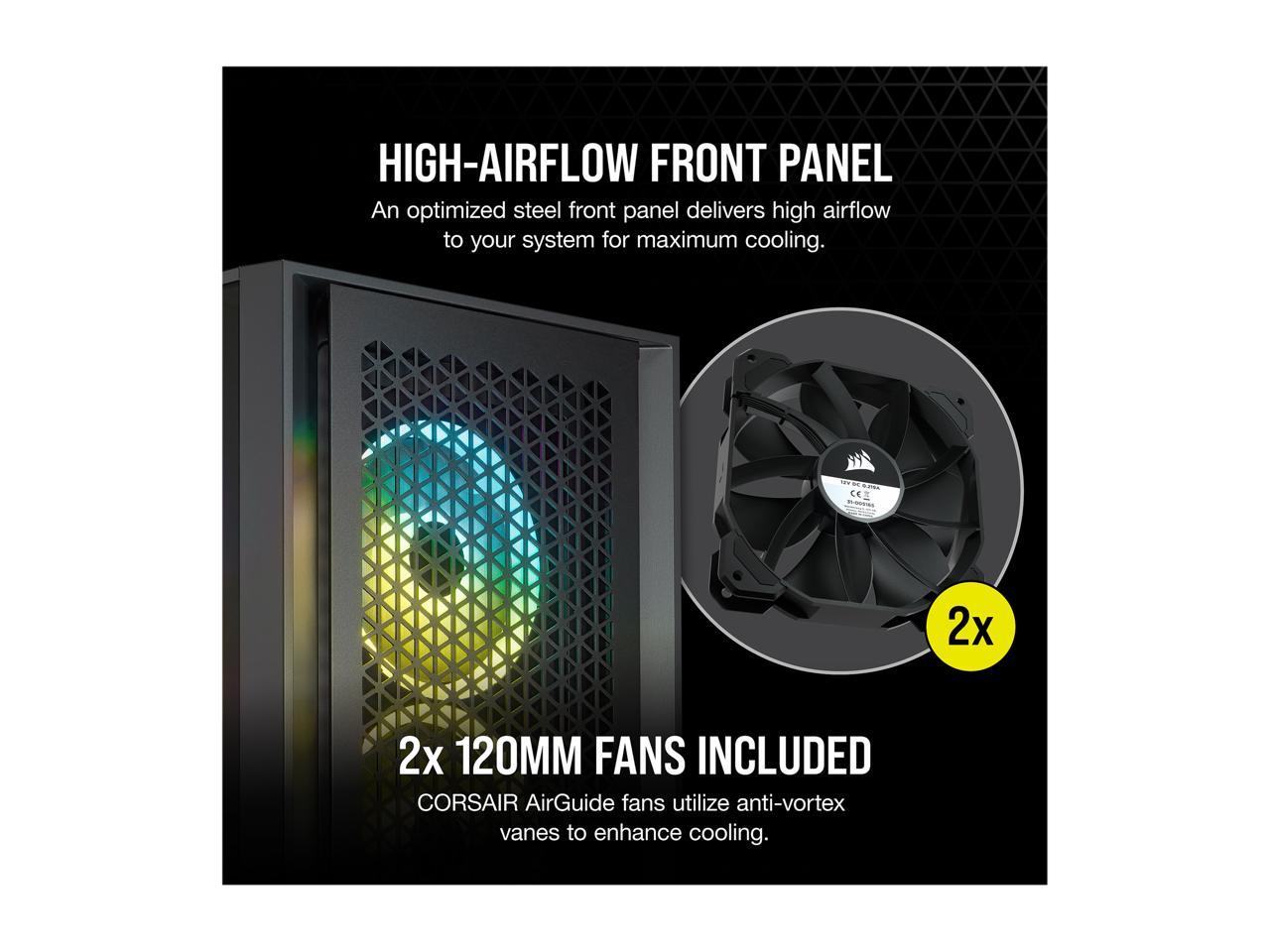 Corsair 4000D Airflow 4000D Black Steel / Plastic / Tempered Glass ATX Mid Tower Computer Case