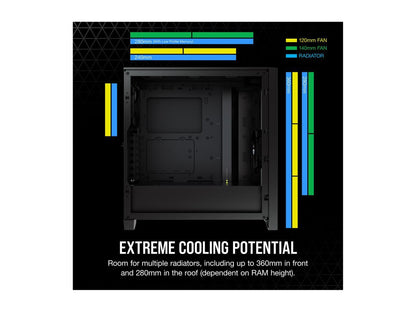 Corsair 4000D Airflow 4000D Black Steel / Plastic / Tempered Glass ATX Mid Tower Computer Case