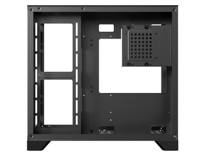 DIYPC ARGB-Q3.v2-BK Black USB3.0 Tempered Glass Micro ATX Gaming Computer Case w/ Dual Tempered Glass Panel and 3 x ARGB Fans (Pre-Installed)