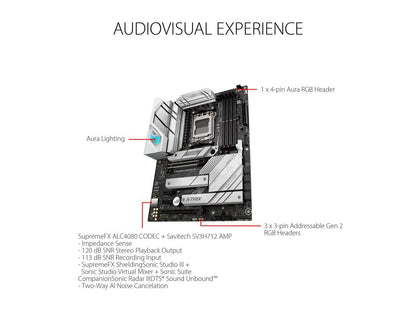 ASUS ROG STRIX B650-A GAMING WIFI 6E Socket AM5 (LGA 1718) Ryzen 7000 gaming motherboard(12 + 2 power stages, DDR5, three M.2 slots, PCIe 4.0, 2.5G LAN, WiFi 6E, USB 3.2 Gen 2x2 Type-C port, and Aura Sync RGB