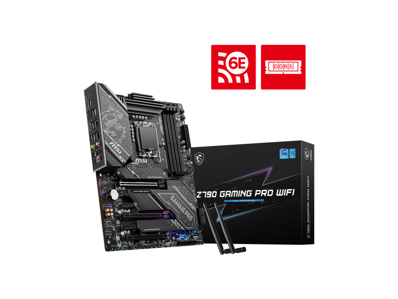 MSI Z790 GAMING PRO WIFI LGA 1700 SATA 6Gb/s DDR5 ATX (280) Motherboards