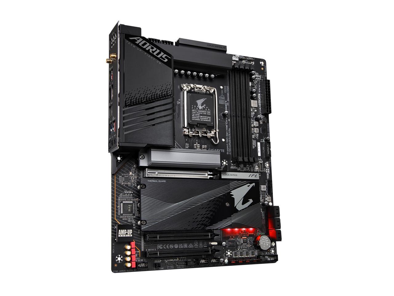 GIGABYTE Z790 AORUS ELITE AX LGA 1700 Intel Z790 ATX Motherboard with DDR5, Quad M.2, PCIe 5.0, USB 3.2 Gen2X2 Type-C, Intel WiFi 6E, 2.5GbE LAN, Q-Flash Plus, PCIe EZ-Latch