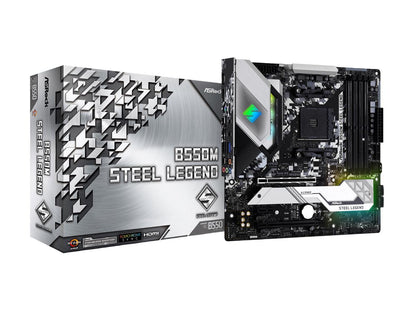 ASRock B550M STEEL LEGEND AM4 AMD B550 SATA 6Gb/s Micro ATX AMD Motherboard