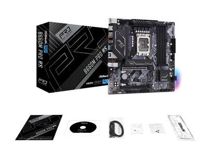 ASRock B660M PRO RS LGA 1700 Intel B660 SATA 6Gb/s DDR4 Micro ATX Motherboard