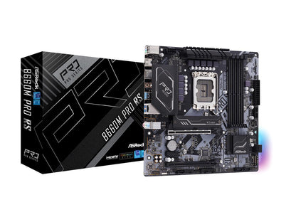 ASRock B660M PRO RS LGA 1700 Intel B660 SATA 6Gb/s DDR4 Micro ATX Motherboard