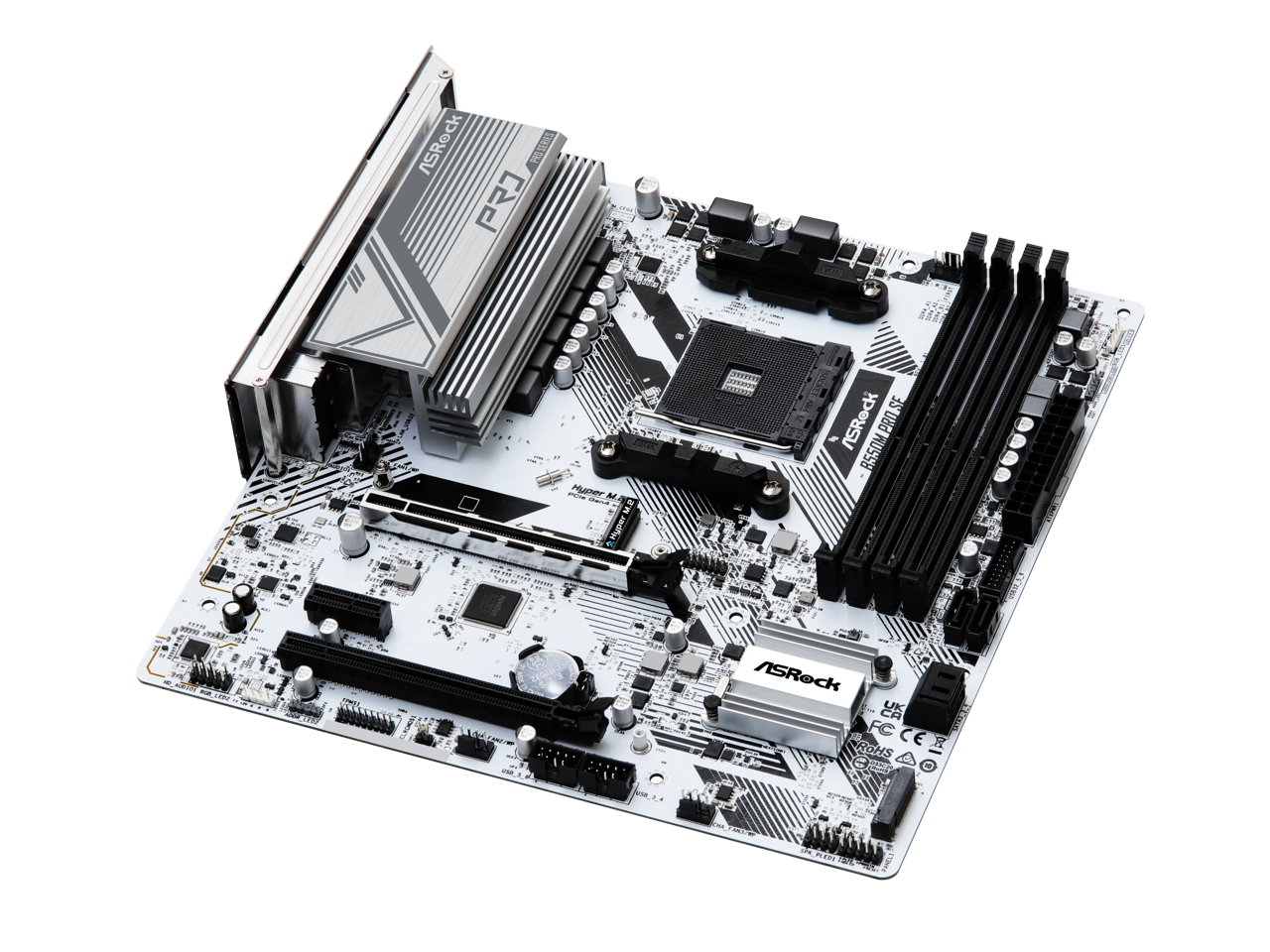 ASRock B550M Pro SE AM4 DDR4 SATA 6Gb/s 1 PCIe 4.0 x16 Micro ATX Motherboard