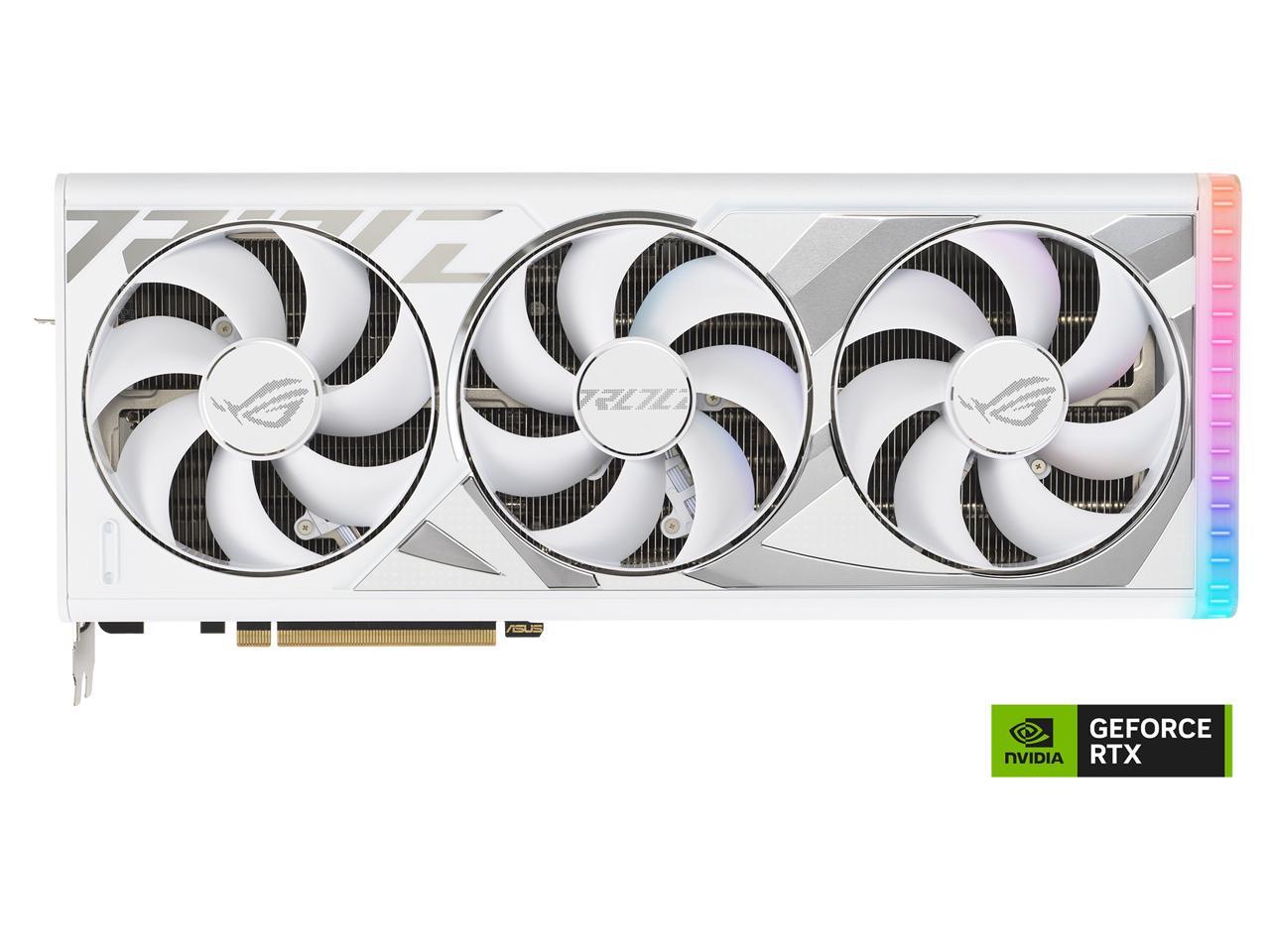 ASUS ROG Strix GeForce RTX 4090 White OC Edition Gaming Graphics Card (PCIe 4.0, 24GB GDDR6X, HDMI 2.1a, DisplayPort 1.4a) ROG-STRIX-RTX4090-O24G-WHITE