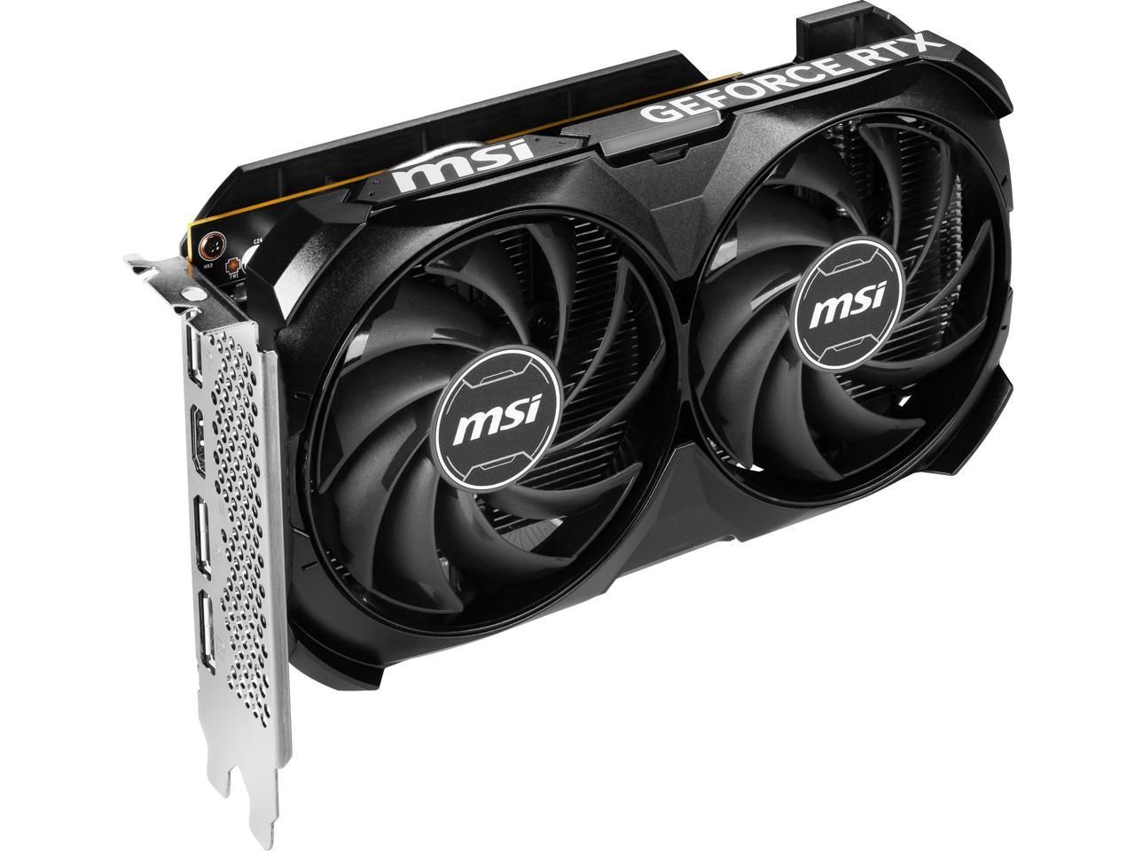 MSI Ventus GeForce RTX 4060 8GB GDDR6 PCI Express 4.0 x8 ATX Video Card RTX 4060 VENTUS 2X BLACK 8G OC