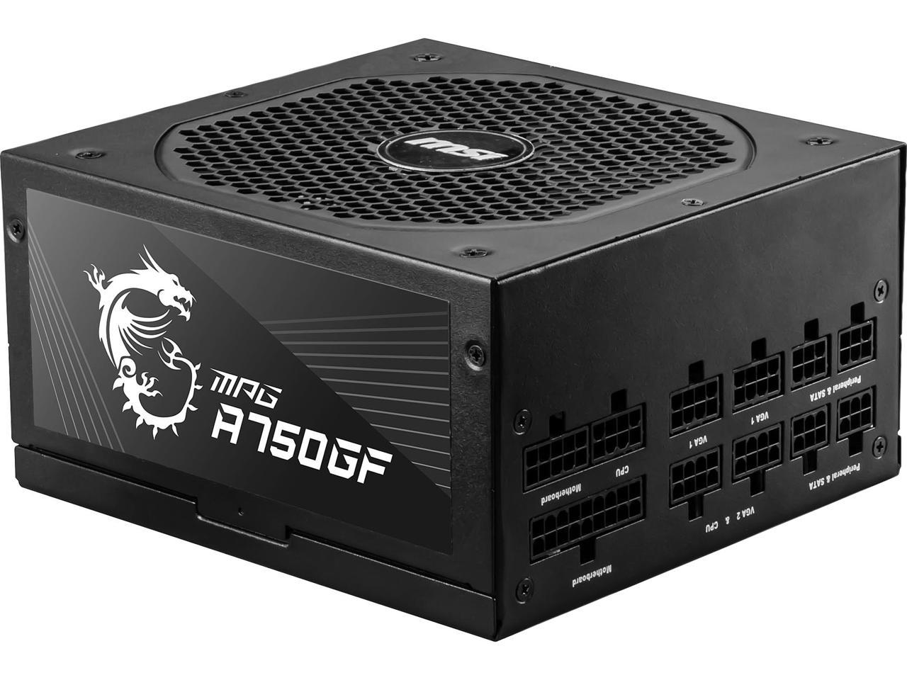 MSI MPG A750GF, 80 GOLD Full Modular Gaming PSU, Japanese Electrolytic capacitor, 750W ATX Power Supply