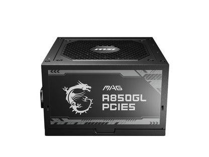 MSI - MAG A850GL PCIE 5.0, 80 GOLD Fully Modular Gaming PSU, 12VHPWR Cable, ATX 3.0 Compatible, 850W Power Supply