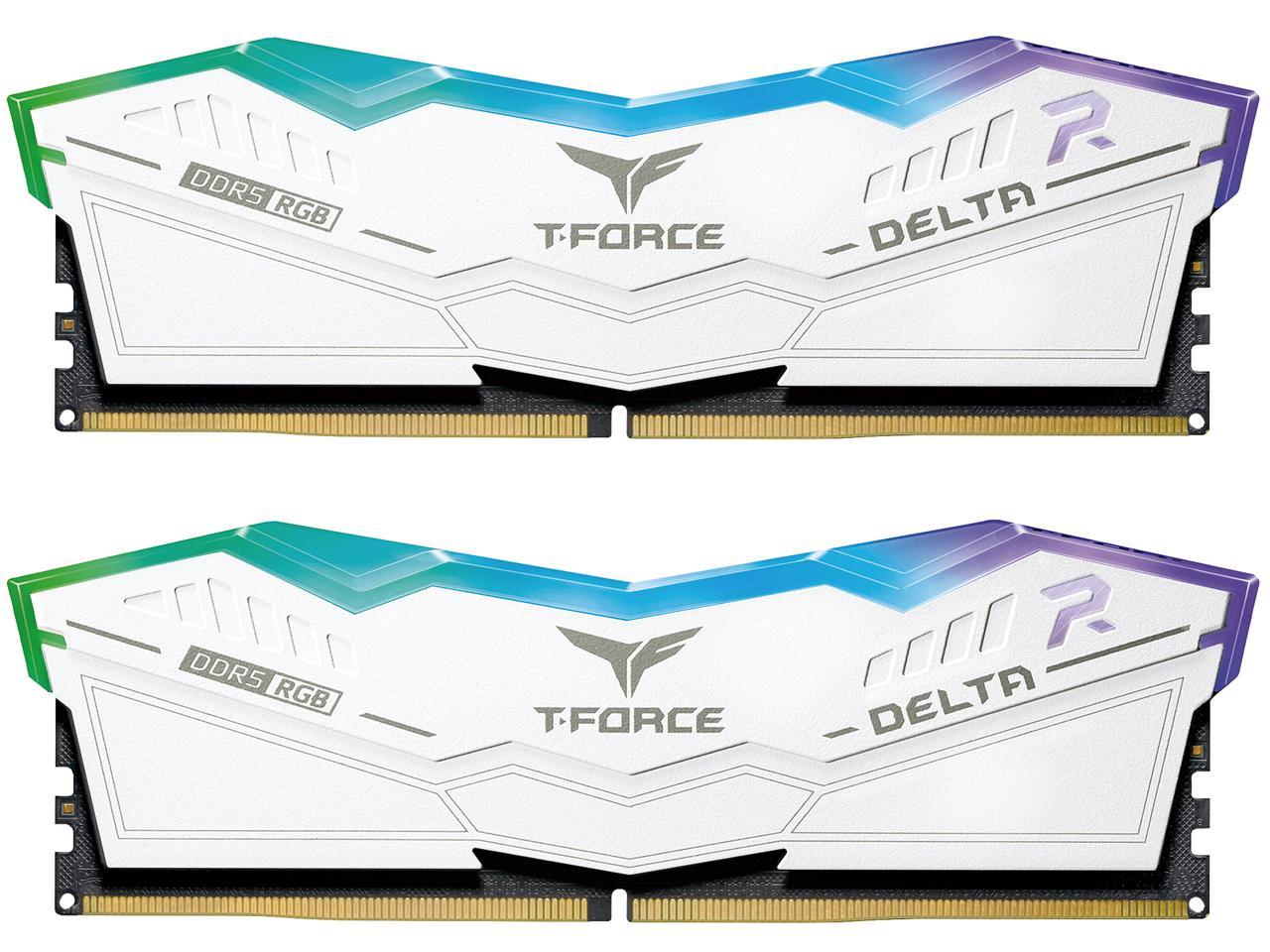 Team T-Force Delta RGB 32GB (2 x 16GB) 288-Pin PC RAM DDR5 6000 (PC5 48000) Desktop Memory Model FF4D532G6000HC30DC01