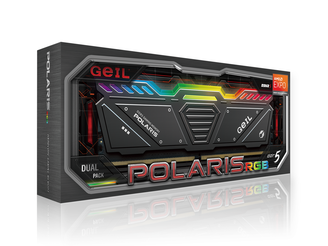 GeIL Polaris RGB SYNC 32GB (2 x 16GB) 288-Pin PC RAM DDR5 6000 (PC5 48000) Desktop Memory Model GAOSG532GB6000C36ADC