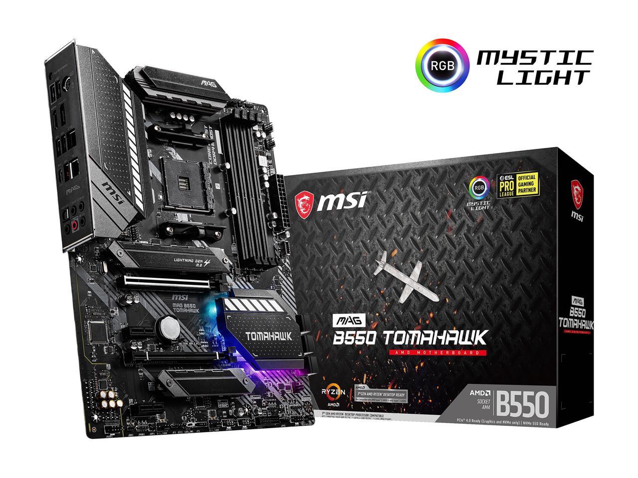 MSI MAG B550 TOMAHAWK AM4 AMD B550 SATA 6Gb/s USB 3.0 ATX AMD Motherboard