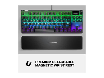 SteelSeries Apex 7 TKL Compact Mechanical Gaming Keyboard - OLED Smart Display - USB Passthrough and Media Controls - Linear and Quiet - RGB Backlit