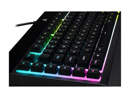 Corsair K55 RGB PRO XT - Dynamic Per-Key RGB Backlighting - Six Macro Keys with Elgato Stream Deck Software Integration - IP42 Dust and Spill-Resistant - Detachable Palm Rest - Media and Volume Keys