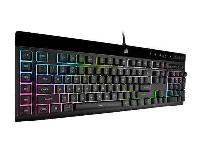 Corsair K55 RGB PRO XT - Dynamic Per-Key RGB Backlighting - Six Macro Keys with Elgato Stream Deck Software Integration - IP42 Dust and Spill-Resistant - Detachable Palm Rest - Media and Volume Keys