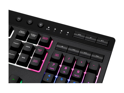 Corsair K55 RGB PRO XT - Dynamic Per-Key RGB Backlighting - Six Macro Keys with Elgato Stream Deck Software Integration - IP42 Dust and Spill-Resistant - Detachable Palm Rest - Media and Volume Keys