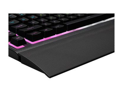 Corsair K55 RGB PRO XT - Dynamic Per-Key RGB Backlighting - Six Macro Keys with Elgato Stream Deck Software Integration - IP42 Dust and Spill-Resistant - Detachable Palm Rest - Media and Volume Keys