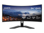 GIGABYTE - G34WQC Advanced - 34" VA Curved Gaming Monitor - WQHD 3440x1440 - 144Hz - 1ms MPRT - AMD FreeSync Premium - HDMI, DP - Height Adjustable - Black