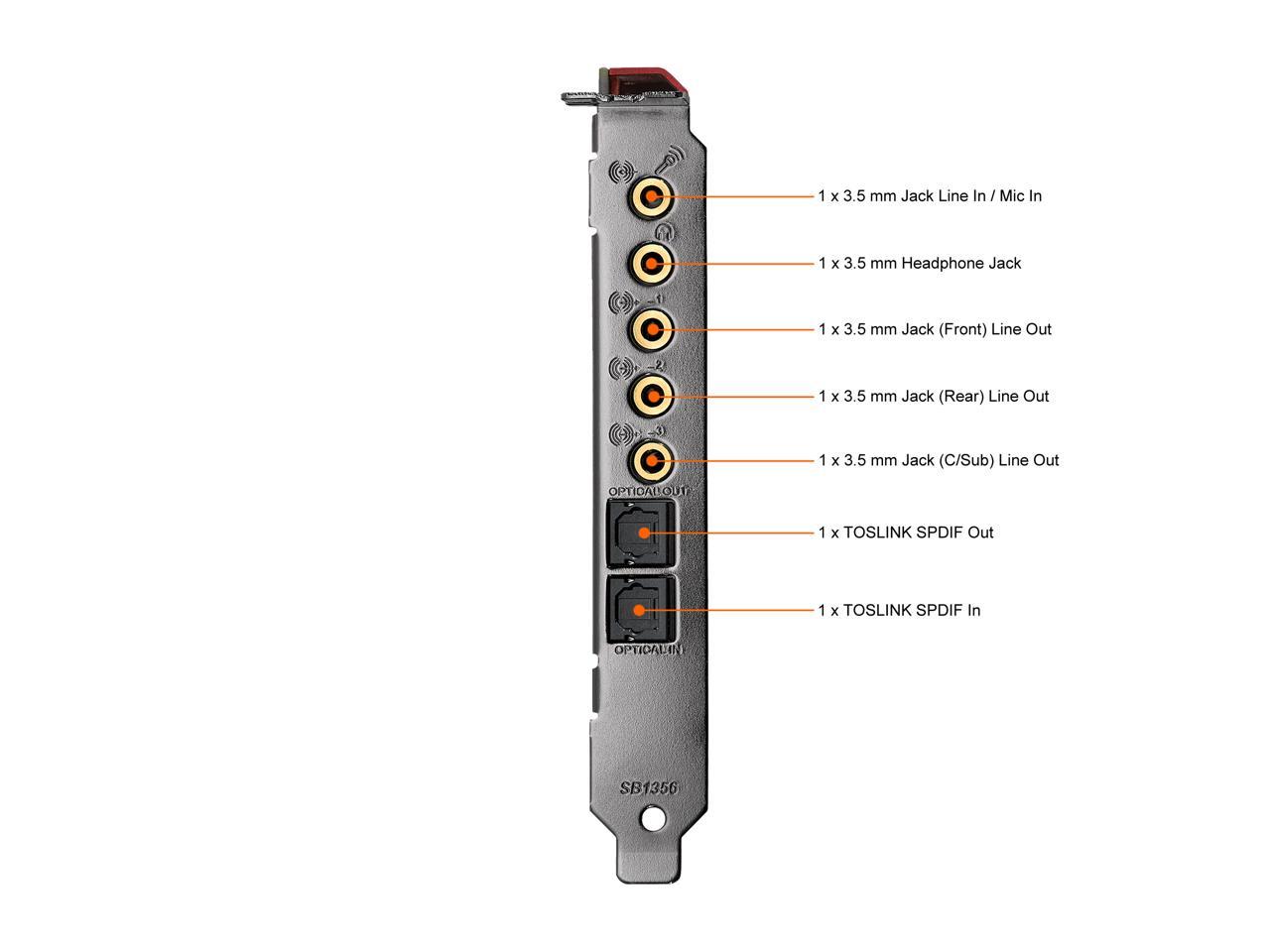 Creative Sound Blaster Z SE Internal PCI-e Gaming Sound Card and DAC, 24-bit / 192 kHz, 116 dB SNR, ASIO, 600O Headphones Amp, Mic EQ, Discrete 5.1 / Virtual 7.1, Supports Dolby Digital Live, DTS