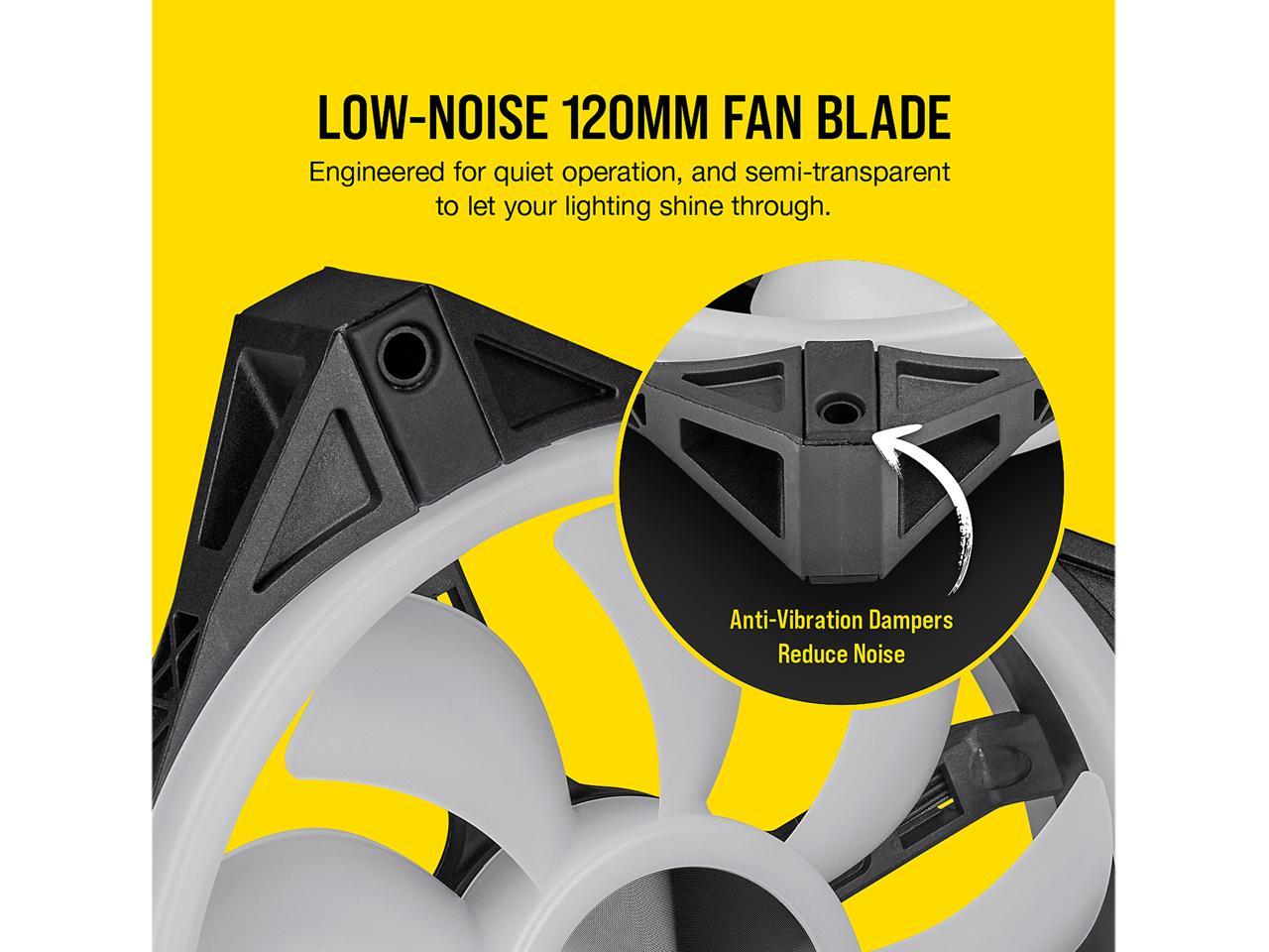 CORSAIR QL Series, iCUE QL120 RGB, 120mm RGB LED Fan, Triple Pack with Lighting Node CORE, CO-9050098-WW