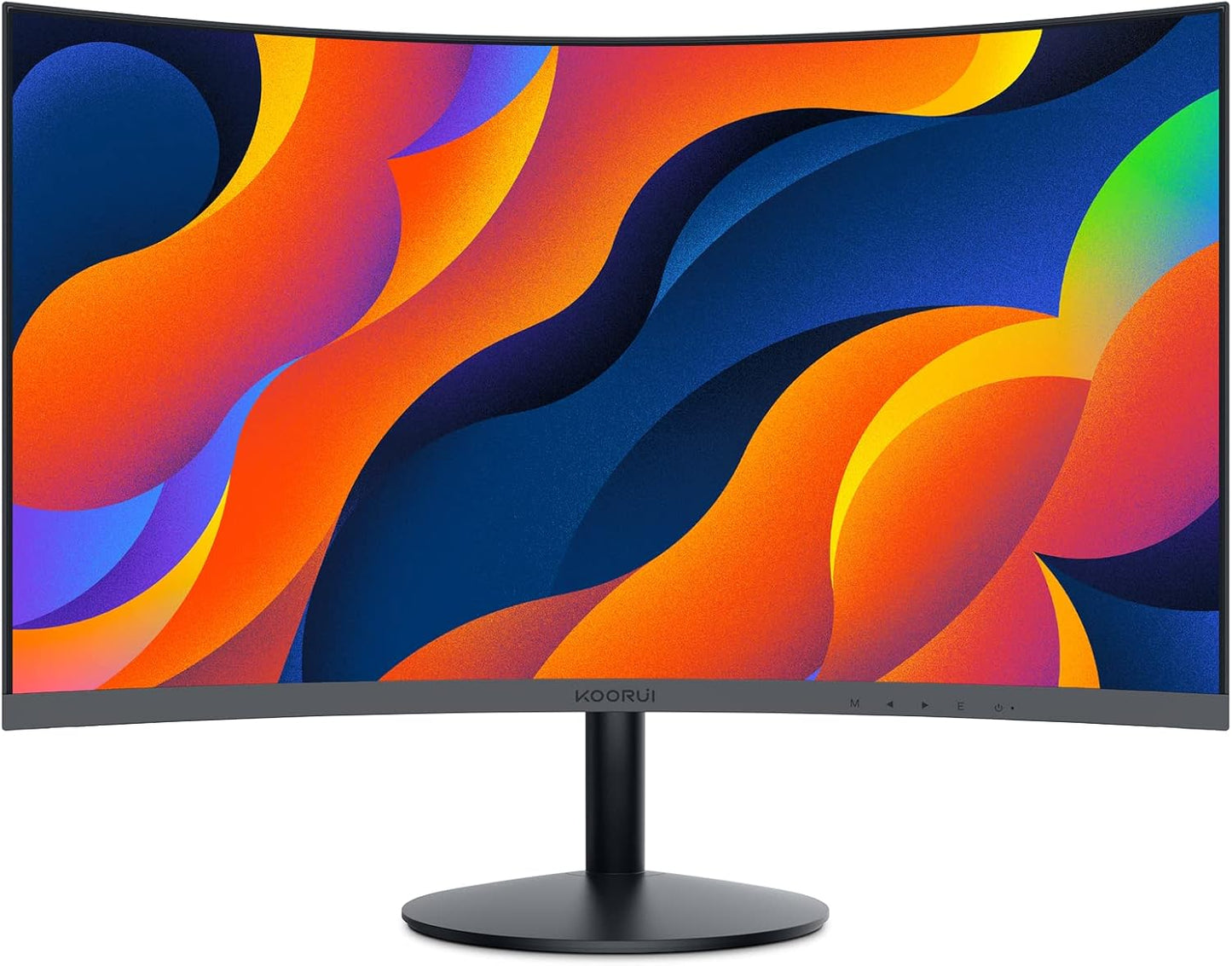 KOORUI 27-Inch Curved Computer Monitor- Full HD 1080P 75Hz Gaming