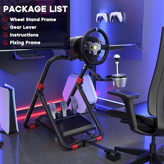 DIWANGUS Racing Wheel Stand Foldable Steering Wheel Adjustable Stand Racing Simulator Cockpit for Logitech G29 G920 G923 G27 G25 for Thrustmaster T248X T248 T300RS T150 458 TX Xbox PS4 PS5 Accessories