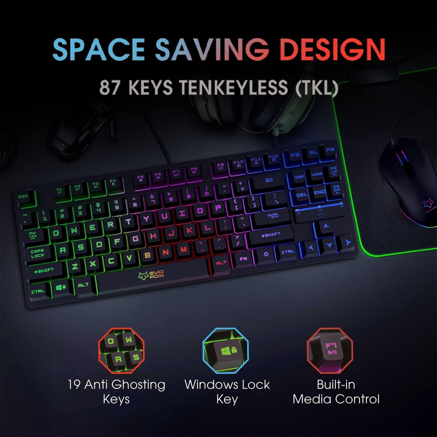 EvoFox X-Team Fireblade Gaming Keyboard Combo