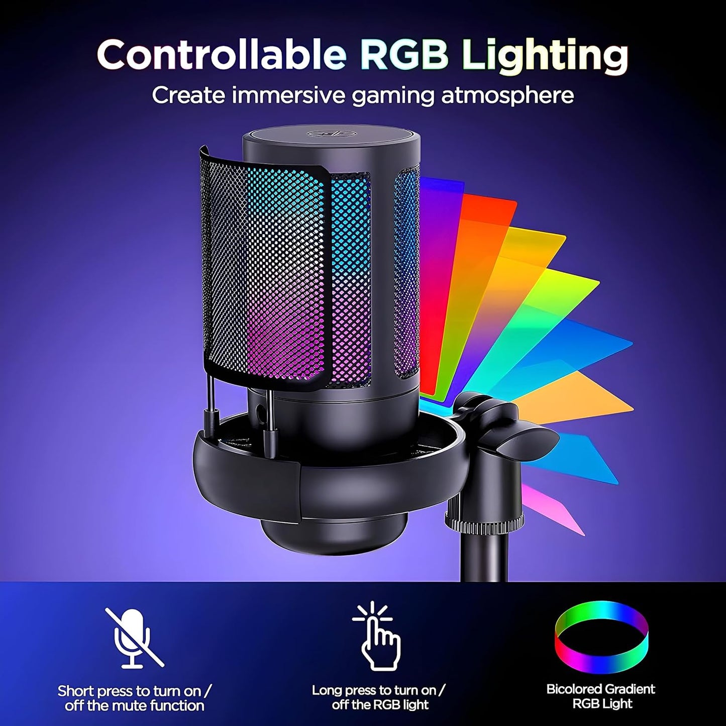 XVersion RGB Gaming Microphone for PC/PS5