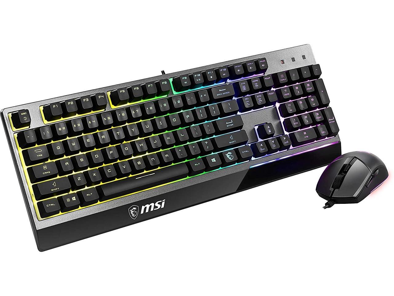 MSI Vigor GK30 Combo, 6-Zone RGB GK30 Gaming Keyboard & GM11 Gaming Mouse, Water Repellent & Splash-Proof, 5000 DPI