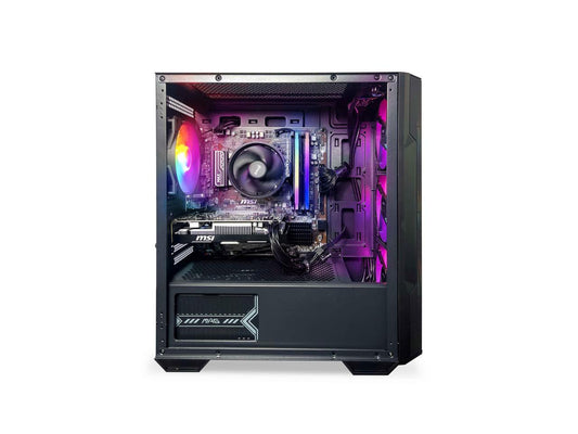 NSX GAMING PC Desktop AMD Ryzen 5 5500 3.6 GHz, NVIDIA RTX 3050 Ventus 2X Oc, 512 GB NVME SSD, 16GB DDR4 RGB RAM 3600, 650W Bronze PSU, Windows 11 Home 64-bit Built in USA