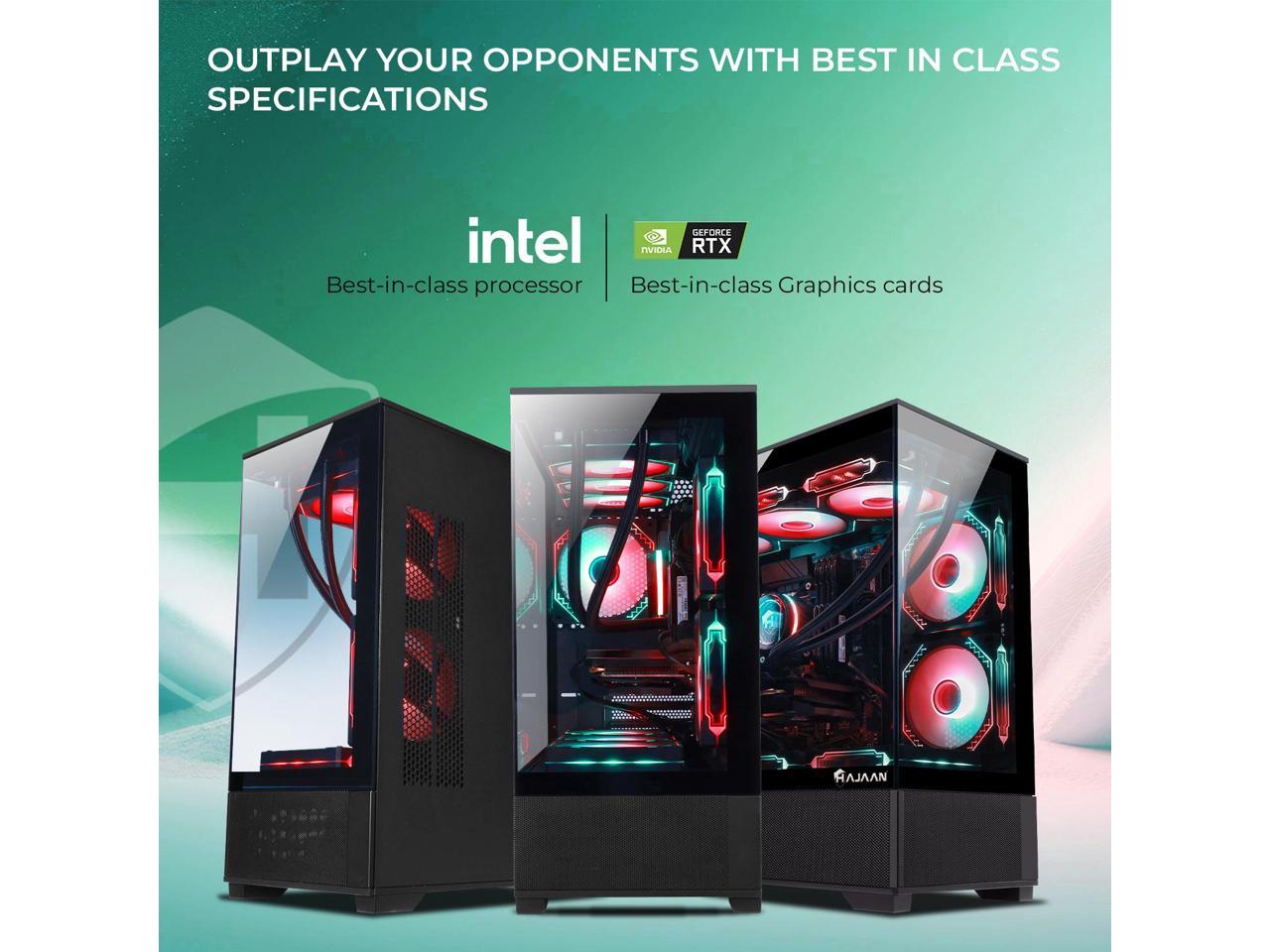 HAJAAN Gaming PC Tower Desktop Bundle with MSI 27" Curved Gaming Monitor - RTX 4060 8GB - Intel Core i5-12400F - 32GB DDR4 RAM - 1TB NVMe SSD - Wifi - Bluetooth - Windows 11 Pro