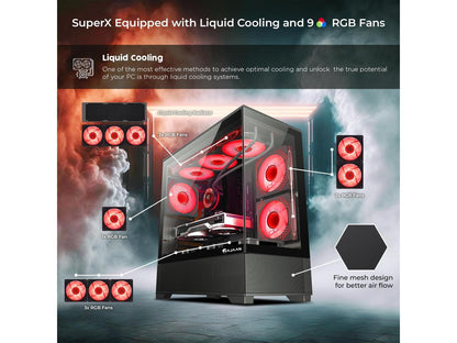 HAJAAN Gaming PC Tower Desktop Bundle with MSI 27" Curved Gaming Monitor - RTX 4060 8GB - Intel Core i5-12400F - 32GB DDR4 RAM - 1TB NVMe SSD - Wifi - Bluetooth - Windows 11 Pro