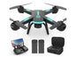 JY03 Drone with 1080P HD Camera for Adults and Kids FPV RC Quadcopter with LED Lights and Optical flow Sensor 2 Batteries Black