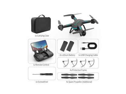 JY03 Drone with 1080P HD Camera for Adults and Kids FPV RC Quadcopter with LED Lights and Optical flow Sensor 2 Batteries Black