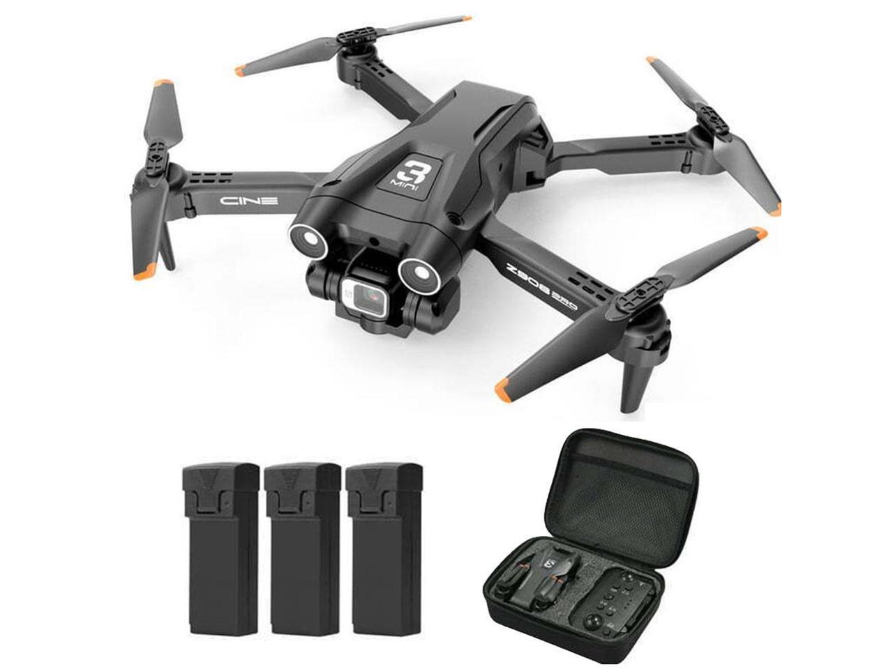 D96 Drone with 720P HD Dual Camera Obstacle Avoidance Foldable Drone 3 Batteries 36mins Flight Time for Adults and Beginners