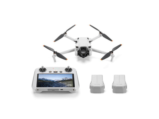 DJI Mini3 4K HD Aerial Drone, Lightweight and Easy to Carry Level 5 Wind Resistant, Multi-angle Intelligent Shooting Quadcopter Drone, 3 Batteries Remote control with screen