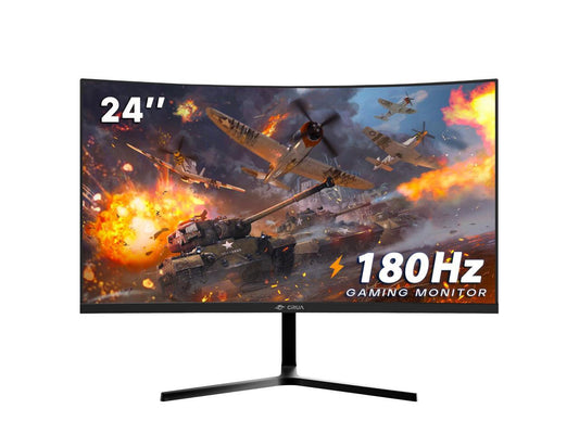 CRUA 24 Inch 144hz/180hz Curved Gaming Monitor, FHD 1080P 2800R Frameless Computer Monitors, Support AMD freesync Low Motion Blur, Eye Care, DisplayPort, HDMI, Compatible Wall Mountable Installs-Black