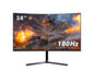 CRUA 24 Inch 144hz/180hz Curved Gaming Monitor, FHD 1080P 2800R Frameless Computer Monitors, Support AMD freesync Low Motion Blur, Eye Care, DisplayPort, HDMI, Compatible Wall Mountable Installs-Black