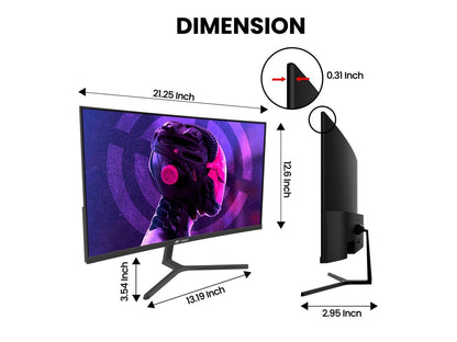 CRUA 24 Inch 144hz/180hz Curved Gaming Monitor, FHD 1080P 2800R Frameless Computer Monitors, Support AMD freesync Low Motion Blur, Eye Care, DisplayPort, HDMI, Compatible Wall Mountable Installs-Black