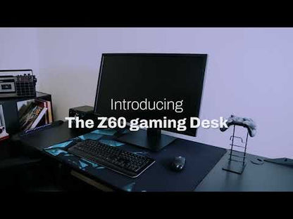 EUREKA ERGONOMIC Z60 Gaming Desk 60'' Z Shaped Large PC Computer Gaming Desks Tables with RGB LED Lights Mouse Pad for E-Sport Racing Gamer Pro Home Office Gift